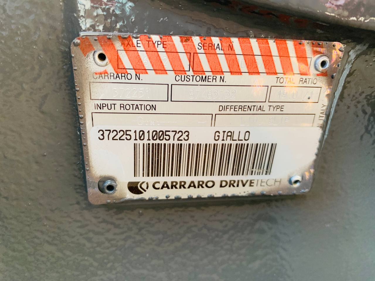 AXLE ASSY 372251 CARRARO