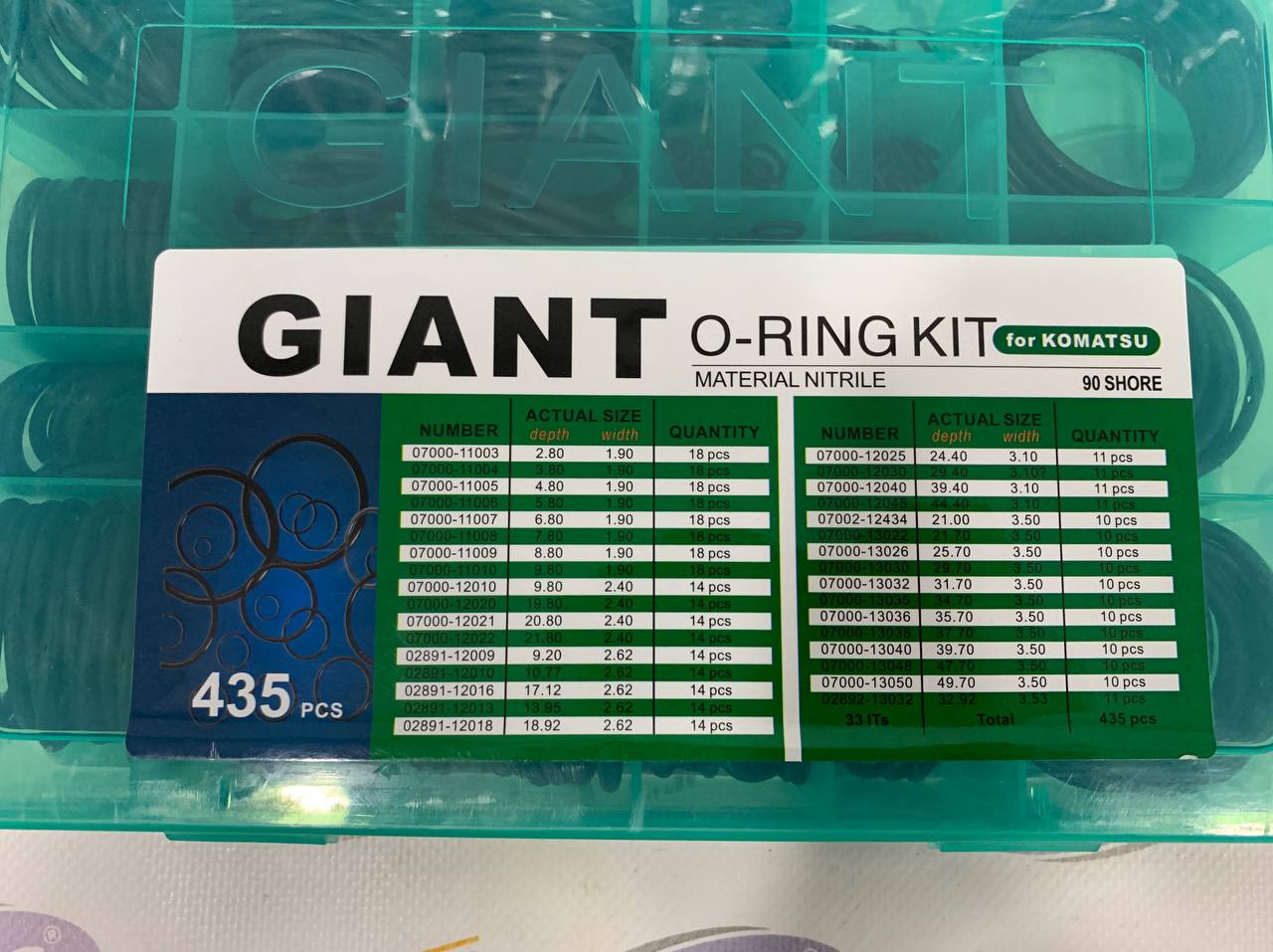 O-RING KIT FOR KOMATSU