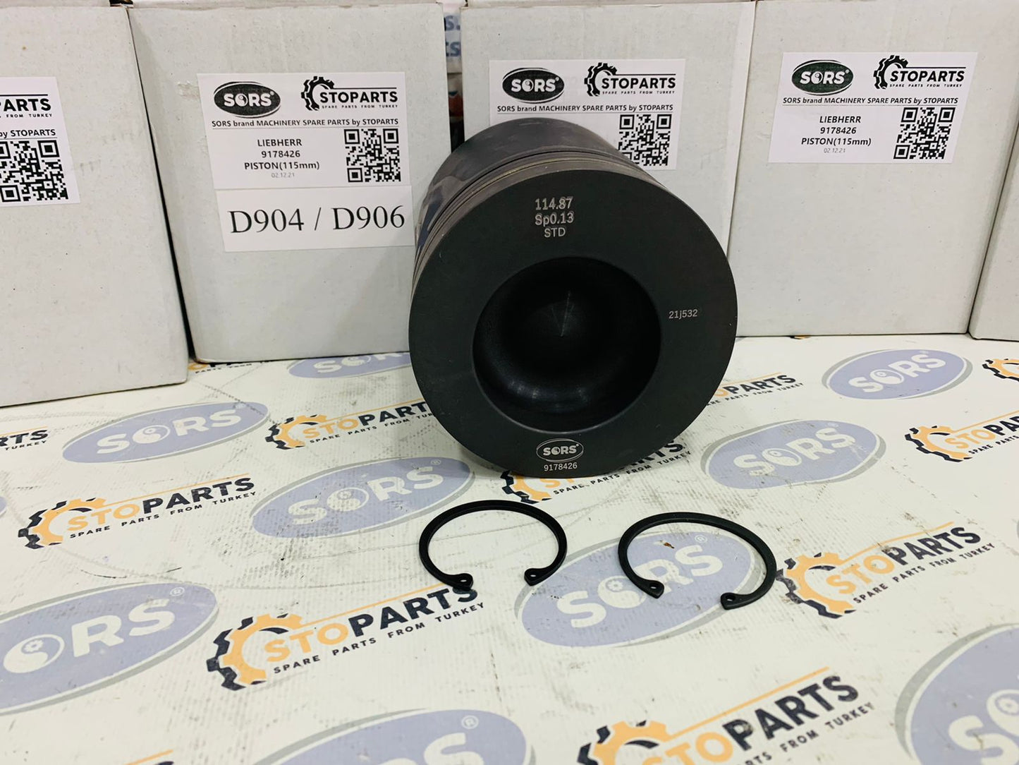 PISTON WITH PIN AND CLIPS 9178426 FOR LIEBHERR